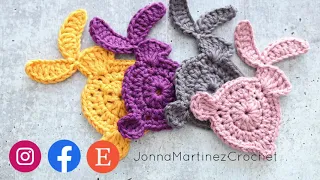 BUNNY | How to Crochet a Bunny Appliqué | Easy Bunny Motif | Crochet Rabbit #crochet #bunny