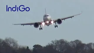 IndiGo Airbus A320neo | Crosswind Landing at Hamburg Finkenwerder Airport