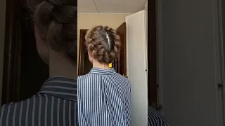 Французская коса с плетением вокруг головы🤍 #braids #braidstyles #beautiful