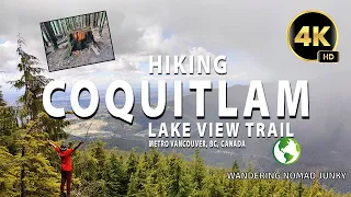 4K HDR Hiking - Snowy Coquitlam Lake View Trail 2024 - Scenic Forest Walking Video for Treadmills