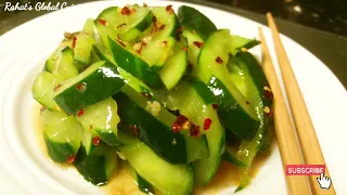 Salads: Sweet and Tangy Cucumber Salad - Smashed Cucumber Salad - How to Make Sweet and Spicy....