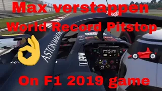 Max Verstappen and Red Bull Racing WORLD RECORD Pitstop ,,F1 2019 Game Ps4