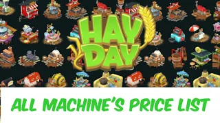 Hay day: All machine's price list / Donut Machine, Bath kiosk in description