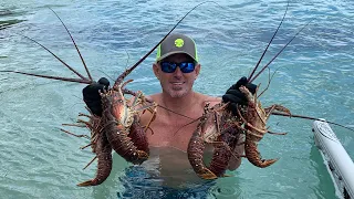 LOBSTER & LION FISH Catch , Clean and Cook BLUEGABE style