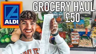 HUGE ALDI GROCERY HAUL UK | VEGETARIAN FOOD SHOP ON A BUDGET | £50 WEEKLY GROCERY HAUL FOR TWO