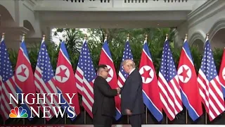 President Donald Trump And Kim Jong Un Shake Hands Ahead Of Historic Summit | NBC Nightly News