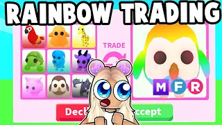 TRADING THROUGH THE RAINBOW🌈 (ADOPT ME TRADE CHALLENGE)