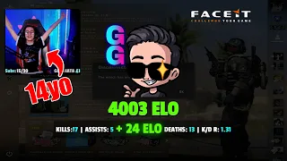 14 Years Old CSGO Prodigy: Reaching 4000 ELO on FACEIT