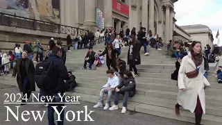 NewYork 2024 Walk With Large number of Tourists at Metropolitan Museum I CentralPark
