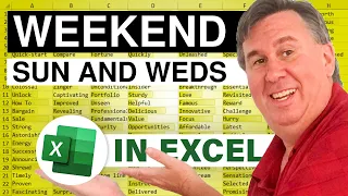 Excel - Workdays Excluding Sun and Weds - Episode 1779