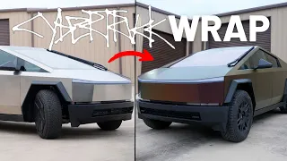 First Cybertruck Wrapped In 3M Satin Flip Volcanic Flare Vinyl - TESBROS