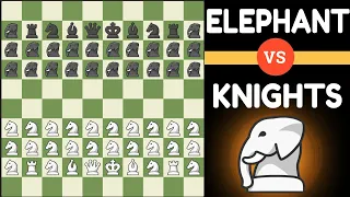 Horde of Elephants vs Colossal Knight Army Battle Over 10X10 Chess Board
