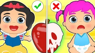 BABY LILY 🍎 Dresses up as Princess Snow White | Educational Cartoons
