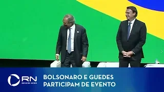 Bolsonaro e Paulo Guedes participam de evento em São Paulo