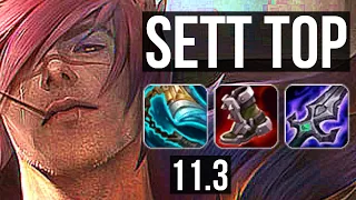 SETT vs FIORA (TOP) | 6 solo kills, 500+ games, Legendary, 14/4/11 | KR Diamond | v11.3