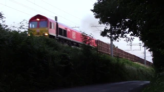 66027 banked by 66059 up the Lickey, Pikes Pool, 02.07.20.