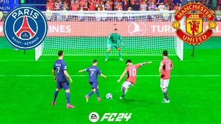 PARIS VS MANCHESTER UNITED ! PSG VS MAN UTD ! FIFA 24 PENALTY SHOOTOUT ! RONALDO VS MESSI