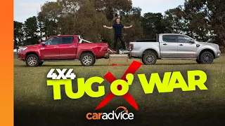 2020 Ford Ranger v Toyota Hilux: Tug of War | Australia's favourite utes battle it out! | CarAdvice