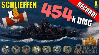 DAMAGE RECORD! Schlieffen 8 Kills & 454k Damage | World of Warships Gameplay