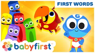 Toddler Learning Video w Color Crew & Larry | Learn ABC Alphabet w Superhero for Kids | BabyFirst TV