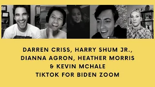 Darren Criss, Harry Shum Jr., Dianna Agron, Heather Morris & Kevin McHale TikTok For Biden Zoom