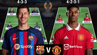 BARCELONA VS MANCHESTER UNITED Head to head potential starting lineups | UEFA Europa league 2022/23