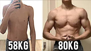 My 1 Year Body Transformation From Skinny To Muscular (17 years old)