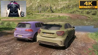 Forza Horizon 5 - MERCEDES-BENZ A45 VS GOLF 7.5 R - ONLINE CONVOY with THRUSTMASTER TS-XW -TH8A - 4K