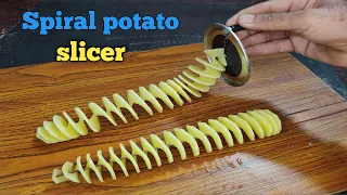 How to make spiral Potato Cutter at home || DIY spring potato machine || potato twister