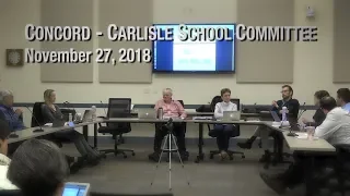 Concord-Carlisle School Committee Nov 27 2018