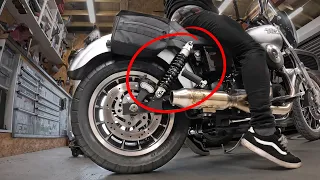 How To Install Harley Davison FXDX Rear Shocks | Plus Breather Modification