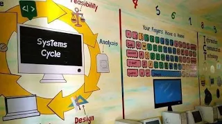 computer lab decoration ideas| unique creative school idea| softboard decoration ideas 2023