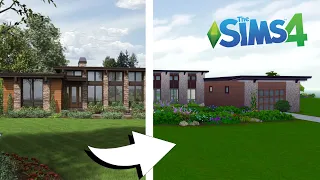 Can I recreate this real modern house in The Sims 4 from a floor plan?