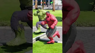 GTA V GREEN AND RED HULK SAVING SHE HULK FROM CAPTAIN AMERICA 😵 | #shorts | #gta5 | #hulk