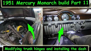 Modifying trunk hinges and installing dash gauges - Mercury Monarch build part 11