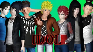 [MMD Naruto]Naruto, Kiba, Gaara, Shikamaru, Neji, Sai&Sasuke - Idol