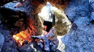 How to make a shelter with afireplace underground #camping