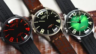 Closer Look: At U-Boat Darkmoon 44mm Red IPB Ref. 8466/A, Bronze Ref. 8467/A & Green Ref. 8702/B.