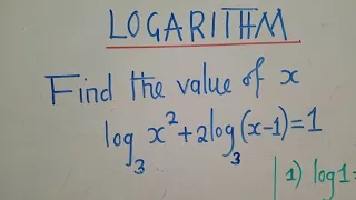 Logarithmic equation || log_{3}x² + log_3(x-1) = 1 ||