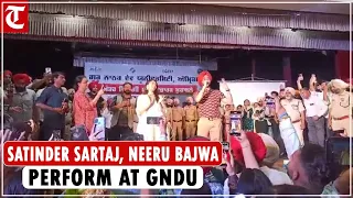 Satinder Sartaj, Neeru Bajwa perform at GNDU to promote their upcoming film 'Shayar'