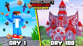 I Survived 100 Days On ILLEGAL RAIN in Minecraft Hardcore HINDI [FULL MOVIE]