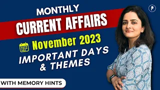 November 2023 - Important Days & Theme | Monthly Current Affairs October 2023 | With Mnemonics