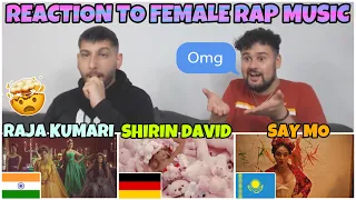 Reaction to FEMALE RAPPERS: Raja Kumari - Rani Cypher /Shirin David - Lieben wir/ Say Mo - Triple G