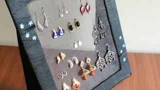 DIY Jewelry organizer - Earring holder