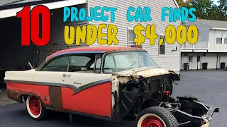 10 CLASSIC CARS UNDER $4,000 - 50s and 60s Projects On Sale by owner!