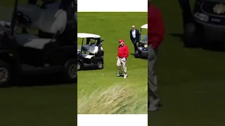 Golf Video: Trump fighting to get golf ball uphill  😂  #shorts