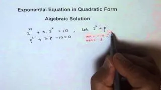 Solve Exponential Equation in Quadratic Form