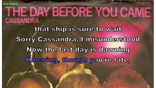 Abba - Cassandra (Instrumental, BV, Lyrics, Karaoke)