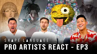 PRO ARTISTS REACT TO PRO ART (Feat. BEEPLE & More!) - Episode 3 | SHAPE LANGUAGE | Season 1 |