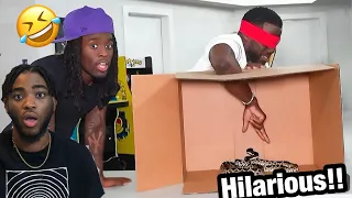 Kai Cenat & Kevin Hart What's In The Box Challenge! | REACTION!!!